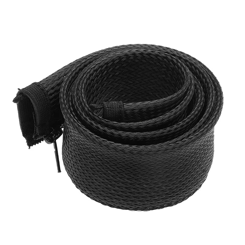 Sort kabel sleeve til ryddeligt skrivebord og kabler